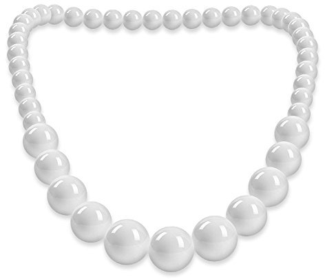 SoulCats Perlenkette Acryl rot schwarz weiß Perlen Halskette Kette, Farbe: weiß