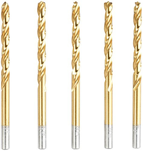 AGT Spiralbohrersätze: HSS-Bohrer-Set für Metall, Titan-beschichtet, 6 mm, 5 Stück (Metallbohrer, Akku)