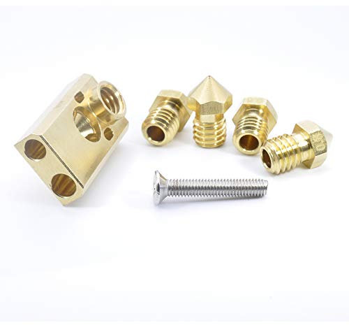 Heizblock-Düsenset kompatibel mit Ultimaker 2 + UM2 Extended 3D-Drucker Olsson Block Hotend, austauschbare Düse, 3,0 mm