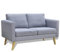vidaXL Sofa Stoffsofa 2-Sitzer Polstersofa Lounge Couch Holz Design Sitzmöbel