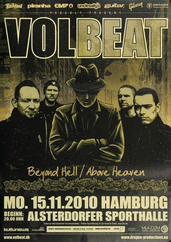 Volbeat - Above Heaven, Hamburg 2010 » Konzertplakat/Premium Poster | Live Konzert Veranstaltung | DIN A1 «