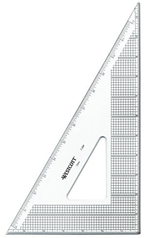 Westcott Grid Triangle, 12, 30/60 Degree, Transparent (T-5M)