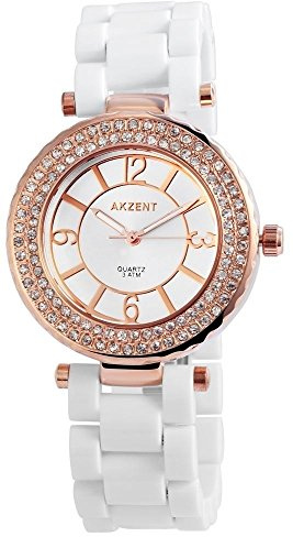 Akzent Damen Analog Quarz Uhr mit Plastik Armband SS8182000011