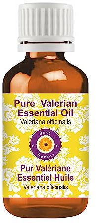 Deve Herbes ren Valeriana eterisk olja (Valeriana Officinalis) Naturlig terapeutisk kvalitet ånga destillerad med plastdroppare 5 ml