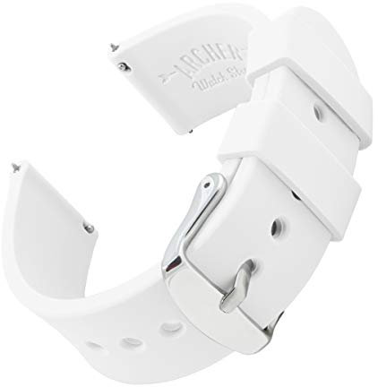Archer Watch Straps - Bracelets de Montre en Silicone à Dégagement Rapide (Blanc, 18mm)