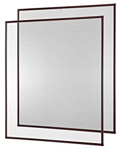 empasa Insektenschutz Fliegengitter Fenster Alurahmen Basic, 2er Set | Größe:120 x 140 cm, Farbe:braun