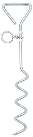 Milestone Camping 31690 Outdoor Corkscrew Tie Out Stake / Keyring Attachment / Tether Pets and Tents / Ideal for Camping, Hiking, Fishing and More
