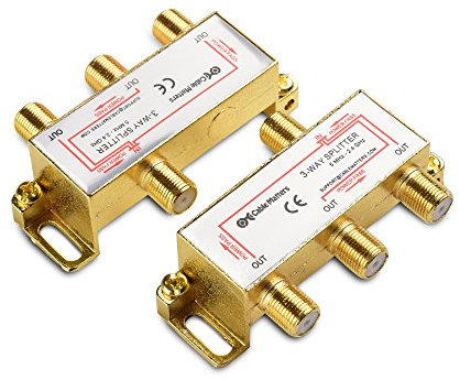 Cable Matters Koaxialkabel-Splitter für STB-TV, Antenne und MoCA-Netzwerk, 2,4 GHz, 3-Wege-Koaxialkabel-Splitter, vergoldet und korrosionsbeständig, 2 Stück