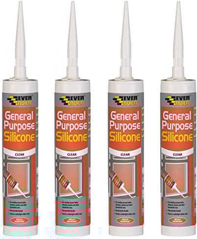 Everbuild 4 X General Purpose Silicone Clear 310ml EVBGPSCL
