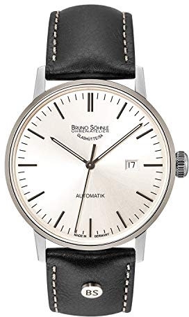 Bruno Söhnle 17-12173-247 Stuttgart Automatik Big Herren-Armbanduhr, Automatikwerk BS175, Edelstahlgehäuse, Saphirglas, Lederarmband, mit Dornschließe, 5 bar