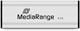 MediaRange USB 3.0 Speicherstick 16GB - Mini USB Flash-Laufwerk mit Schiebemechanismus und Schlüsselanhänger, Externe Speichererweiterung mit Lesegeschwindigkeit von bis zu 34 MB/s, Farbe Silber