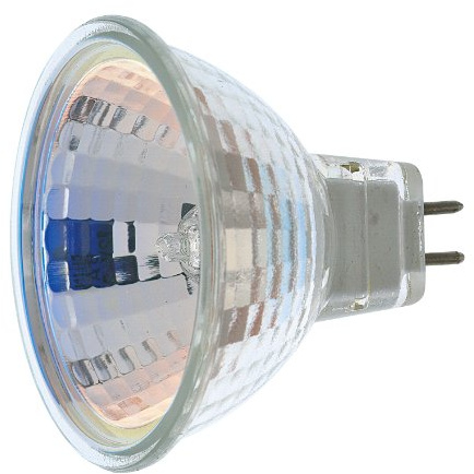 Satco S1956 20 Watt MR16 Halogen GX5.3 Base 12 Volt Clear FL 36 Beam Pattern No Harmful Ultraviolet Rays Light Bulb, No Lens, White