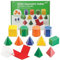 edxeducation 2D3D Geometrische Körper - 24er Set - 12 Formen, 12 Faltnetze und Anleitung - Mathe und Geometrie für Kinder, Mehrfarbig/Meereswellen (Ocean Tides)