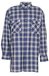 Planam 0450037 Hemden Flanellhemd 2001 1/1 Arm, Blau Kariert, Größe 37/38