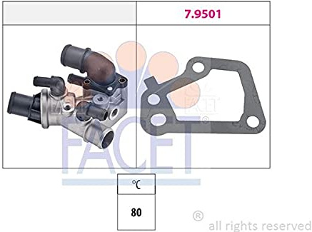 FACET Thermostat Kühlmittel Kühlwasserthermostat mit Gewindeanschluss für Temperaturfühler Öffnungstemperatur:80°C für FIAT PUNTO (176)