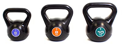 BODYPOWER 6kg, 8kg & 10kg Vinyl Kettlebell Set