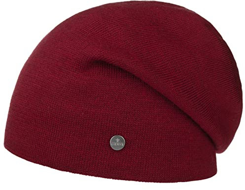 LIERYS Fine Merino Long Beanie Strickmütze Herren Damen Kinder Made in Germany Herbst Winter Bordeaux One Size