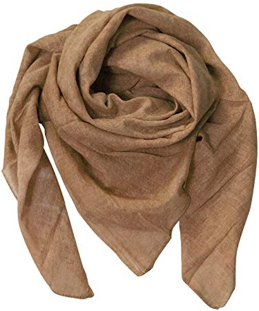 Harrys-Collection Unisex Baumwolltuch 100% Baumwolle Kopftuch, Braun