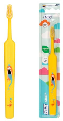 TePe Select Compact Zahnbürste, Kinder Soft, Farblich sortiert, 1 Stk., Kinderzahnbürste, Zahnbürste mit weichen Borsten für sanfte und effiziente Plaque-Entfernung.