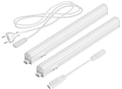 Parlat Luces LED bajo el armario Rigel, 31,3cm cada una, 445lm cada una, blanco, juego de 2