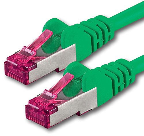 10m - verde - 1 pieza - CAT6a CAT 6a Ethernet LAN cable de red - SET 10 GB/s cable patch CAT6 S-FTP Doble blindado PIMF 500MHz libre de halógenos compatible con CAT5 CAT6a CAT7 CAT8