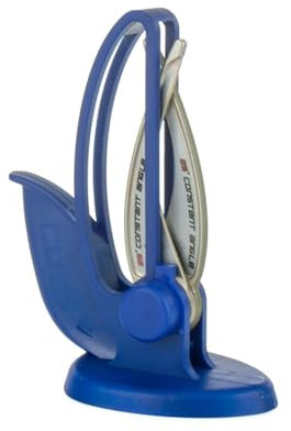 Warthog Sharpeners Messerschärfer, V-Sharp CURVE, Diamant-Messerschleifer für glatte Klingen, Einhandschärfer, 13 x 7,5 x 17,5, blau