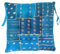 GURU SHOP Orientalisches Brokat Steppkissen, Stuhlkissen 40x40 cm - Blau, Synthetisch