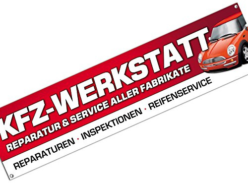 KFZ Werkstatt Spannbanner Banner Werbebanner 2 x 0,5 Meter Plakat