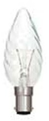 Crompton Candle 35mm twisted 60W SBC clear