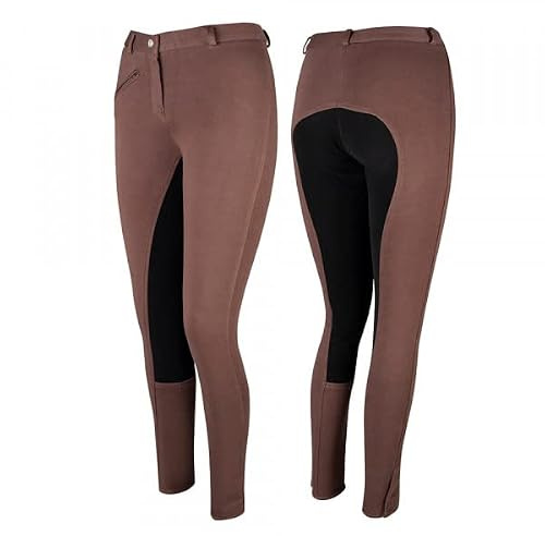 PFIFF Damen Vollbesatzreithose Hose, Braun / Schwarz, 38 EU