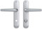 Vachette Set de Poignée de Porte sur Petite Plaque MONDIAL - Version Condamnation Porte de Salle de Bain, WC - Entraxe 165 mm - Pose Facile - Garantie 10 ans - en Aluminium Résistant, Finition Argent