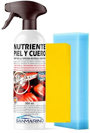 SANMARINO NUTRIENTE HIDRATANTE DE PIEL Y CUERO CON PISTOLA 500 ML. + BAYETA + ESPONJA