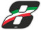 4R Quattroerre.it - 13168 - Numero Gara 8 Adesivo per Moto, Bianco, 6,5 x 8,5 cm