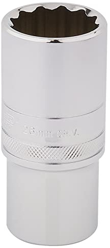 Draper 33772 1/2 Square Drive Hi-Torq 12 Point Deep Socket, 19 mm Size, Blue