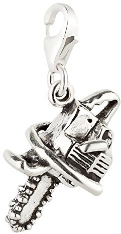 7K Unisex Charm Anhänger Motorsäge aus 925 Sterling Silber (21x10mm)