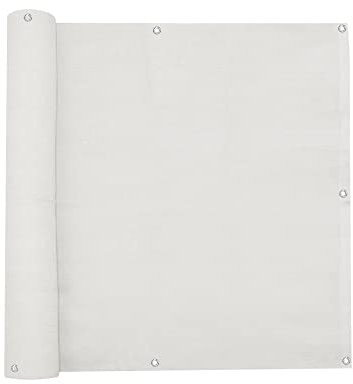 jarolift Balkonbespannung Basic, Balkon Sichtschutz Windschutz Sonnenschutz Balkon-Verkleidung, Atmungsaktiv, 500 x 90cm (24 Ösen) Cremeweiß