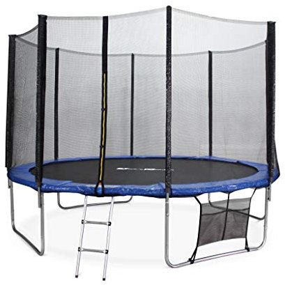 Pack Trampoline Ø370cm Saturne XXL, Filet, échelle, bâche, Filet Chaussures, kit d'ancrage