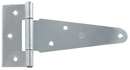 Amig - Bisagra en T - Plateada - Acero - Para Puertas Abatibles Lisas - Puertas de Entrada y Paso - Interior, Exterior y Armarios - Medidas: 155 x 88 mm