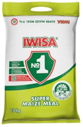 Iwisa, Super Maize Meal South African Food Staple Food from South Africa,10kg, white