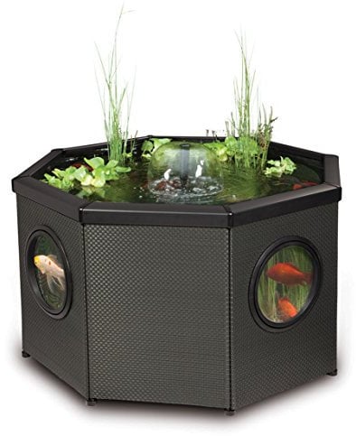 Blagdon Affinity Octagon Living Water Feature Patio Pool Pond, Moca, con Bomba de Filtro Inpond 5 en 1 3000 y clarificador UV, Foco LED, 3 Atractivos Cabezales de Fuente, 1 Cesta de plantación,