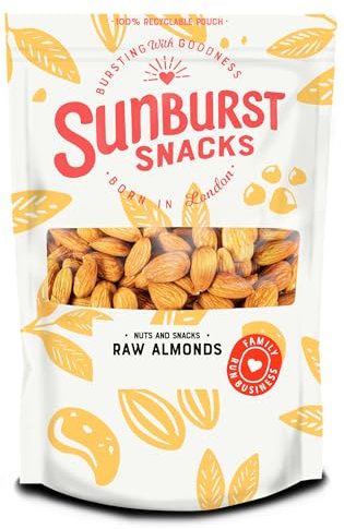 Sunburst Snacks Premium Almonds Raw, Californian Nonpareil Extra No.1, Unpasteurised, GMO Free, Recyclable & Resealable Pouch, 1kg