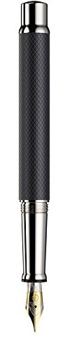 Otto Hutt Entwurf 04 Füllhalter, 18Kt. Goldfeder (F), Karo matt/schwarz