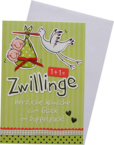 Horn Glückwunschkarte Geburt Zwillinge 31-H1454