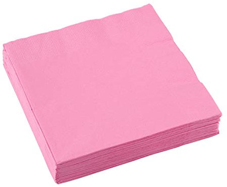 Amscan 51220-109 - Servietten, pink, 20 Stück, 33 x 33 cm, Geburtstag, Baby-Party, Tischdekoration