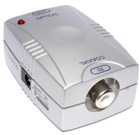 kenable Digital Audio Coax SPDIF Phono RCA to Optical TOS Converter Adapter UK Power