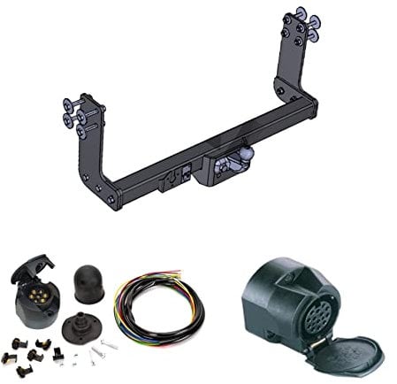 AHAKA Mercedes-Benz Sprinter 901-905 / VW LT 28-35 Bj. 1996-2006 Anhängerkupplung starr mit geschraubtem Kugelkopf - 2800 kg Traglast, 13-polig Elektrosatz