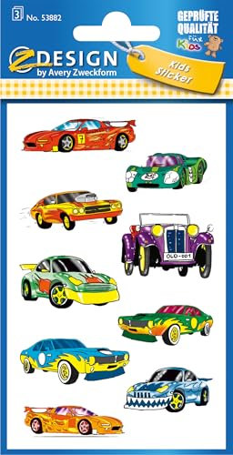 AVERY Zweckform 53882 Kinder Sticker Autos 27 Aufkleber