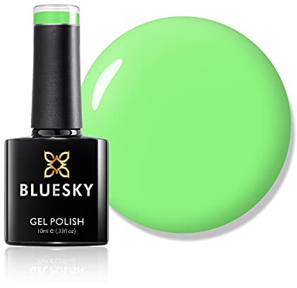 Bluesky Gel Nail Polish, Apple Green Neon10, Bright, Colour, Green, Neon, Long Lasting, Chip Resistant, 10 ml (Requires Drying Under UV LED Lamp)