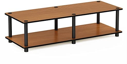 Furinno Just Soporte de TV Ancho, Madera, Light Cherry/Black, Wide 41.3(W) x10.9(H) x15.6(D)