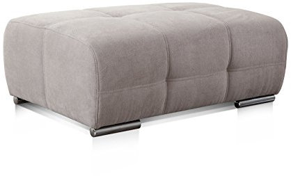 CAVADORE Polsterhocker Mistrel mit Steppung / Sofa-Hocker im modernen Design / Passend zur Polsterserie Mistrel / 109 x 42 x 73 / Kati Grau-Weiss
